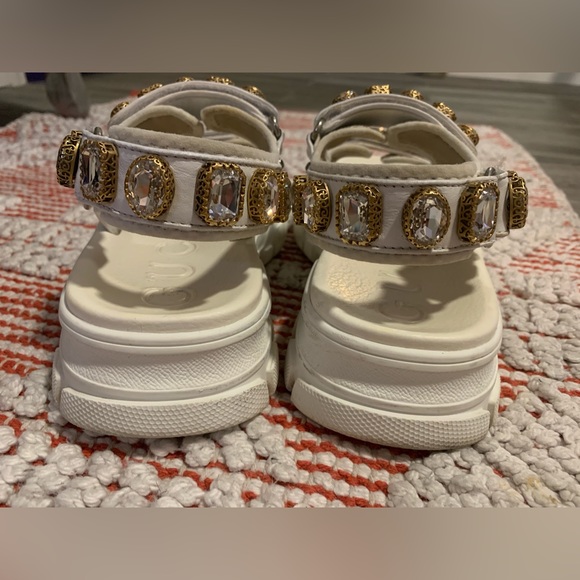 Gucci Leather and mesh sandal with crystals size 39 - Picture 5 of 9